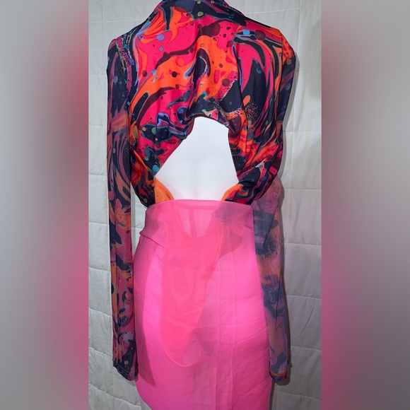 Icon Swim Monokini Pink/Multicolored  BRAND NEW - Picture 4 of 7